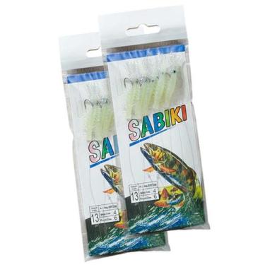 Imagem de Isca Pesca kit 2 Uni Sabiki Artificial Fluorescente Peixe Tainha Tucun