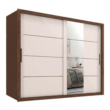 Imagem de Guarda Roupas Casal com Espelho 2 Portas de Correr 6 Gavetas Modena