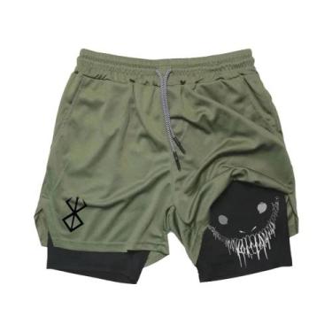 Imagem de Shorts De Corrida Masculinos 2 Em 1 De Secagem Rápida Para Treino De V