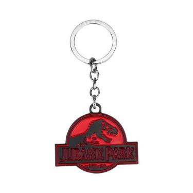 Imagem de Chaveiro Retrô Jurassic Park Com Padrão Clássico De Dinossauro E Pinge