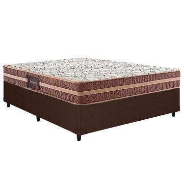 Imagem de Cama Box Casal: Colchão Ortopédico Herval D28/AG65 Bermont + Base CRC Courano Brown(138x188)