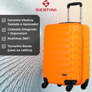 Imagem de Mala de Viagem Bordo 10kg em ABS Espaçosa Original Sestini com Garanti