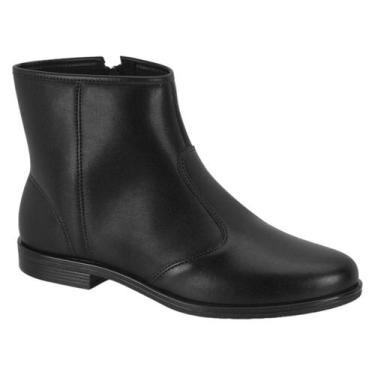 Imagem de Bota Beira Rio Rasteira Com Ziper Feminina, Preto, 37