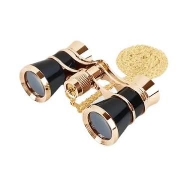 Imagem de Binóculos Retrô Femininos De Metal Com Corrente Para Teatro E Óptica -