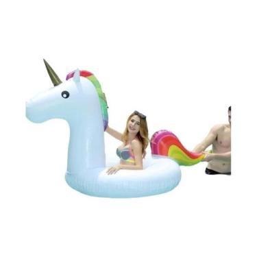 Imagem de Boia Inflável Gigante De Unicórnio 90cm 120cm Para Crianças E Adultos 