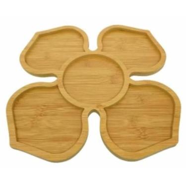 Imagem de Petisqueira Bambu Flor Com 5 Divisórias 30X30Cm - Casita