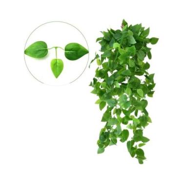 Imagem de Folhas Verdes Artificiais De 105cm, Trepadeiras Falsas De Scindapsus C