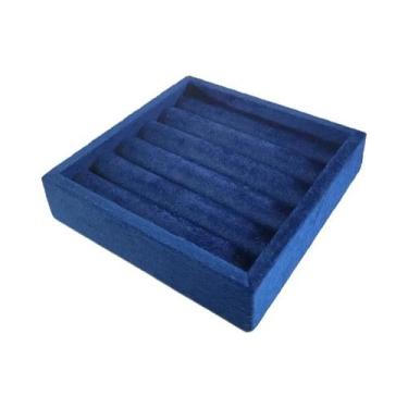Imagem de Bandeja Mini De Veludo Para Exibição E Armazenamento De Joias, Anéis, 