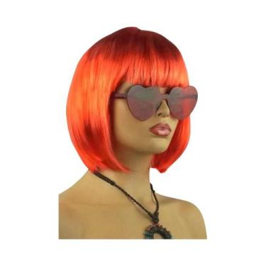 Imagem de Peruca Curta Colorida Neon Bobo De Fibra Sintética Para Festa, Hallowe