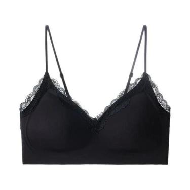 Imagem de Sutiã Feminino Sem Costura De Renda Fino Para Seios Pequenos Com Alça 