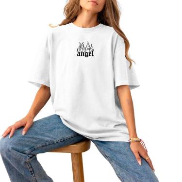 Imagem de Blusa Feminina Plus Size Estampada Basica Casual Premium Algodão T-Shirt Macia Confortável Angel-Feminino