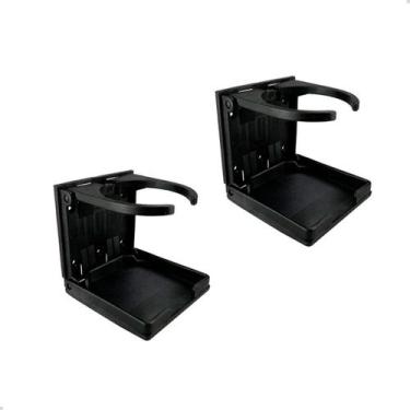 Imagem de Porta Copos Latas Dobrável Preto Embarcações Mfx Kit Com 2