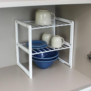 Imagem de Rack Organizador de Cozinha e Objetos Pequeno 25x24x18cm em Aço Termoplastificado e Plá...