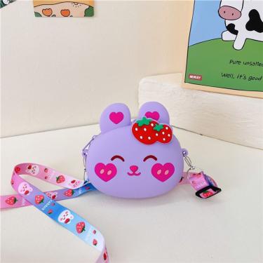 Imagem de Bolsa Infantil Coelho Lilás de Silicone com Bolinhas Anti-stress e Zíper para Moedas OEM