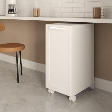 Imagem de Balcão Multiuso com rodízios 35 cm 1 Porta Bertolini, Branco