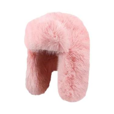 Imagem de Chapéu Bomber Unissex De Pelúcia Felpuda Imitação De Pele De Vison Est