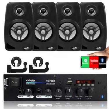 Imagem de Amplificador Som Ambiente BT USB/FM/Micro SD - 125Wx4 Canais 4 Ohms + 