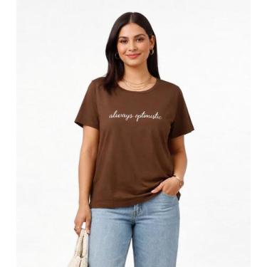 Imagem de Blusa Feminina com Estampa Infinita Cor Marrom, GG, Marrom