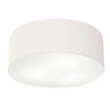 Imagem de Plafon de Teto Md-3006 de Sobrepor com Cúpula em Tecido Cilíndrica 60X15CM Bivolt 110V-220V Branco Vivare Brasil