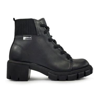 Imagem de Bota Coturno Moleca Tratorada Salto Bloco Feminina 5338 103, Preto, Pr