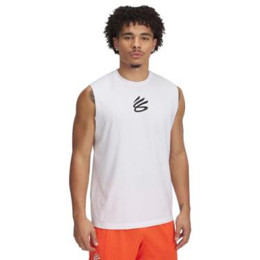 Imagem de Regata de Basquete Under Armour Curry Tee, Branco, GG