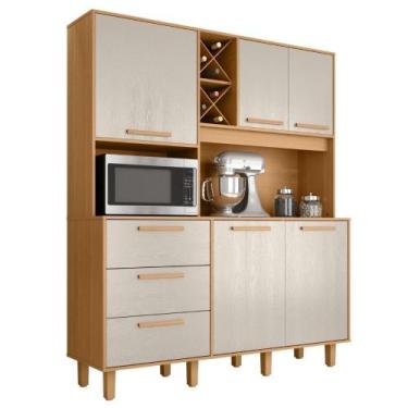 Imagem de Armário De Cozinha Completa Com Adega 5 Portas 3 Gavetas Madri Madeira