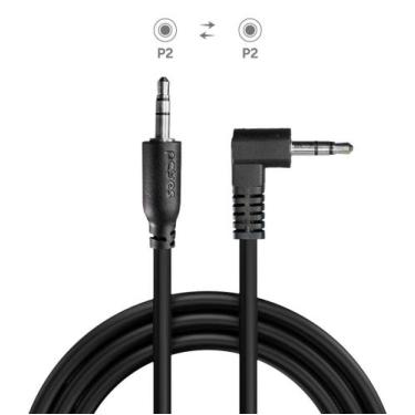 Imagem de Cabo P2 3.5MM M para P2 3.5MM M 90 - Preto - 2M - P2PR-2 - PCYES