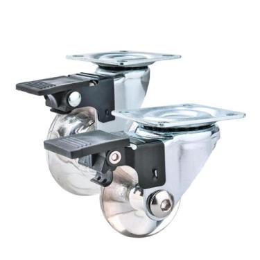 Imagem de Rodízio Giratório Roda Transparente Freio 100mm Titanium - Titanium Pl