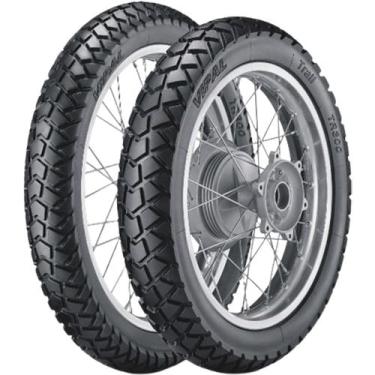 Imagem de Par pneu moto vipal 130/80-17 (t) + 90/90-19 (d) tr300 c/c bros 125-15