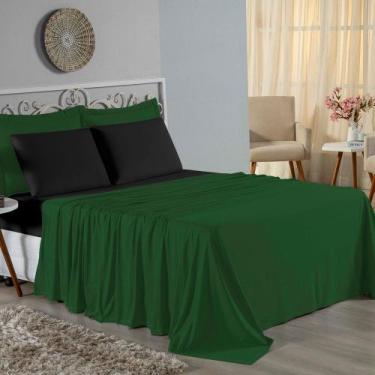 Imagem de Jogo de Cama Casal Viúva Nobre 4 Peças Malha 100% Algodão - Verde-Band