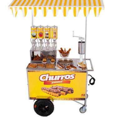 Imagem de Carrinho de Churros Fritador Elétrico e Gás Masseira Fuso - R2, 127V -