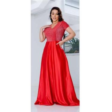 Imagem de Vestido longo de festa/madrinha/casamento - Menina mulher, Vermelho, G