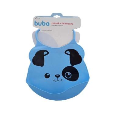 Imagem de Babador De Silicone Com Pega Migalhas Cachorrinho Azul - Buba Baby