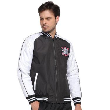 Imagem de Jaqueta Bobojaco Masculina Corinthians Bomber SPR Blusa, Preto, Branco