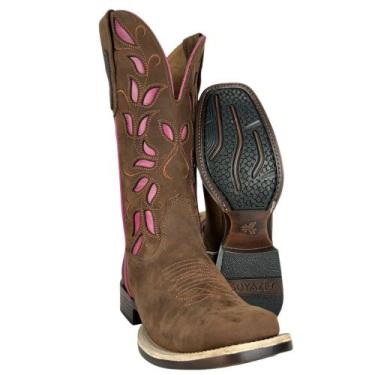 Imagem de Bota Texana Feminina Goyazes Solado Power Waterproof Couro Nobuck Oil 