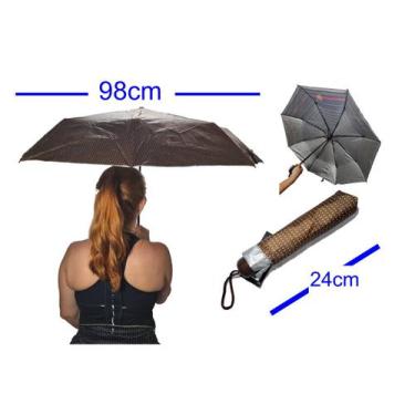 Imagem de Guarda Chuva Dupla Face Sombrinha Manual Feminino Sussino, Marrom c po