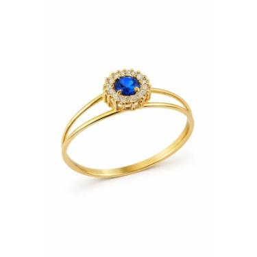 Imagem de Anel Formatura Azul Ouro 18k -1.43 - Ishizaki, Amarelo, 30