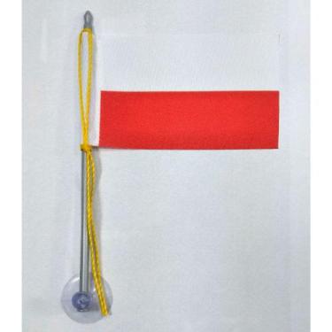 Imagem de Mini Bandeira Polônia C/ Ventosa Poliéster (5,5cm X 8,5cm) - SP Bandei