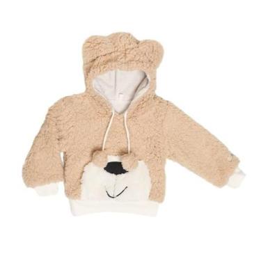 Imagem de Casaco Pelo Forrado Duplo Bebê Menina Inverno Lessa B8862, Bege, G ( 9