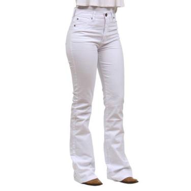 Imagem de Calça Jeans Branca Flare Feminina com Elastano Wrangler 36305, 48