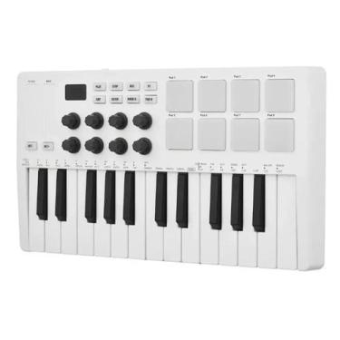 Imagem de Teclado Controlador MIDI 25 Teclas M-Vave SMK25 Branco - Império das V