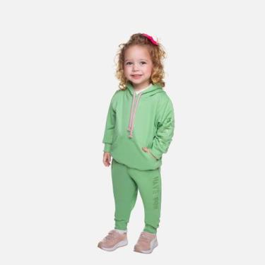 Imagem de Conjunto Moletom Com Capuz Infantil Menina Have Fun 29403 Verde, Verde