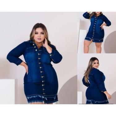 Imagem de Vestido jeans plus size - Bia modas ssa