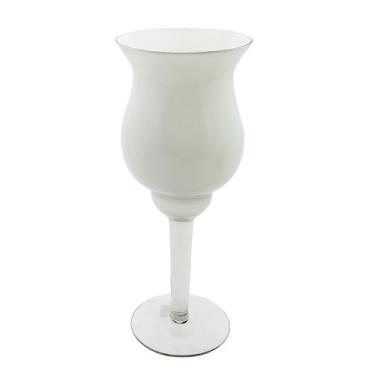 Imagem de Taça Decorativa Napoli Brux 40cm - Vidro - Branco - CRISTALERIA BRUXEL