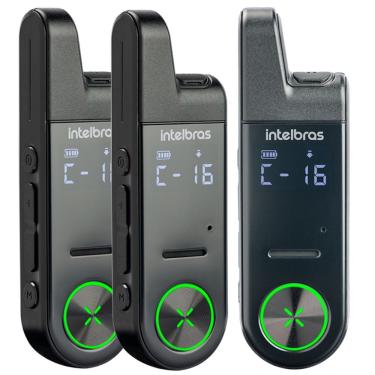Imagem de Kit 3x Rádio Comunicador Intelbras Rc 6 Mini Walkie Talkie Ht UHF Analógico 16 Canais