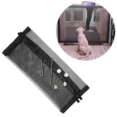 Imagem de Tela Protetora para Bebês Cães e Gatos para Portas Escadas e Paredes 182x76cm Preto GXM