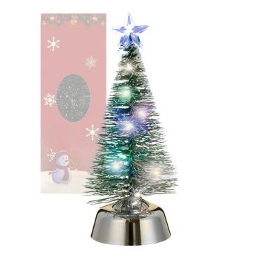 Imagem de Mini Árvore de Natal Cedro Brilhante com Iluminação LED Branco Base Cromada Decorativa Altomex