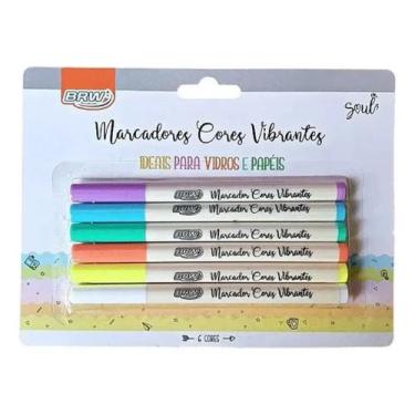 Imagem de Marcadores BRW de Cores Vibrantes - 6 Cores - CA8012