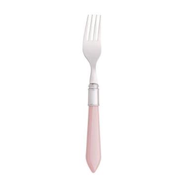 Imagem de CJ 6 Garfos P/ Mesa de Aço Inox C/ Cabo de Plástico Mother Pearl Rosa 