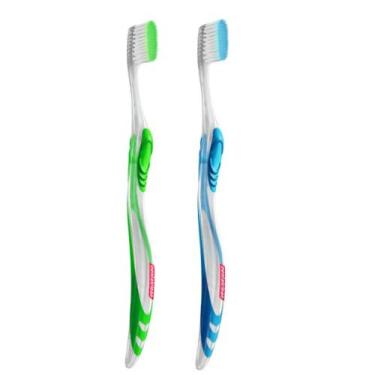 Imagem de Escova Dental Macia c/ 2 unidades Fine Tip - Dentalclean, Verde, Azul